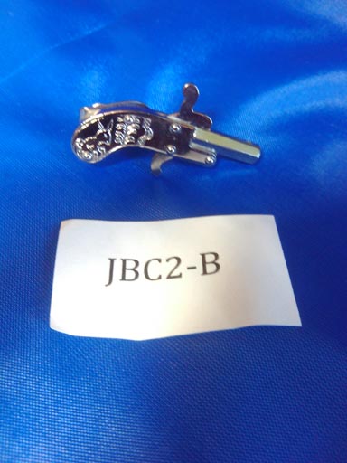 Deer/Rabbit Tie Clip Nickel Pinfire Gun - JBC2-B